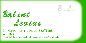 balint levius business card